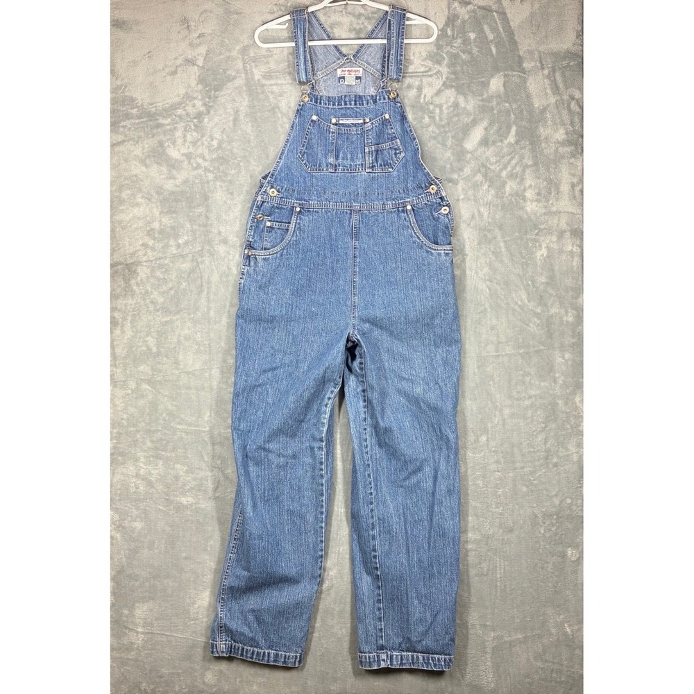 No Excuses Vintage 90s Denim Overalls Medium Blue Wash Straight Leg Utility